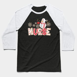 Nurse Life Christmas Snowman Scrub Top Baseball T-Shirt